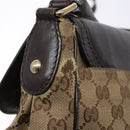GUCCI GG Canvas Shoulder Bag Beige Silver Brown 308452 Auth bs28633-14