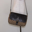 GUCCI GG Canvas Shoulder Bag Beige Silver Brown 308452 Auth bs28633-23