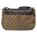 GUCCI GG Canvas Shoulder Bag Beige Silver Brown 308452 Auth bs28633-3