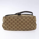 GUCCI GG Canvas Shoulder Bag Beige Silver Brown 308452 Auth bs28633-9