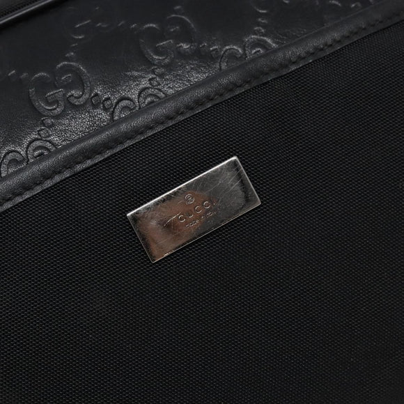 GUCCI GG Canvas Guccissima Clutch Bag Leather nylon Black 162782 Auth bs28636