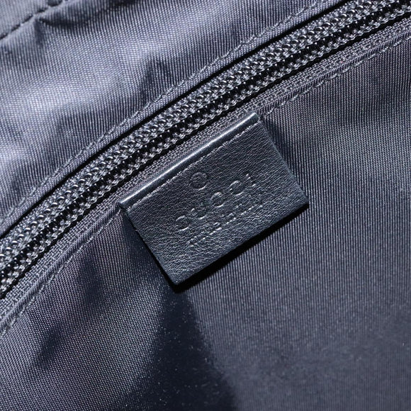 GUCCI GG Canvas Guccissima Clutch Bag Leather nylon Black 162782 Auth bs28636