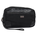 GUCCI GG Canvas Guccissima Clutch Bag Leather nylon Black 162782 Auth bs28636-1