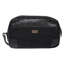 GUCCI GG Canvas Guccissima Clutch Bag Leather nylon Black 162782 Auth bs28636-13