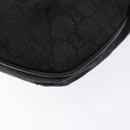 GUCCI GG Canvas Web Sherry Line Shoulder Bag Black Silver 189749 Auth bs28637-15