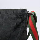 GUCCI GG Canvas Web Sherry Line Shoulder Bag Black Silver 189749 Auth bs28637-9