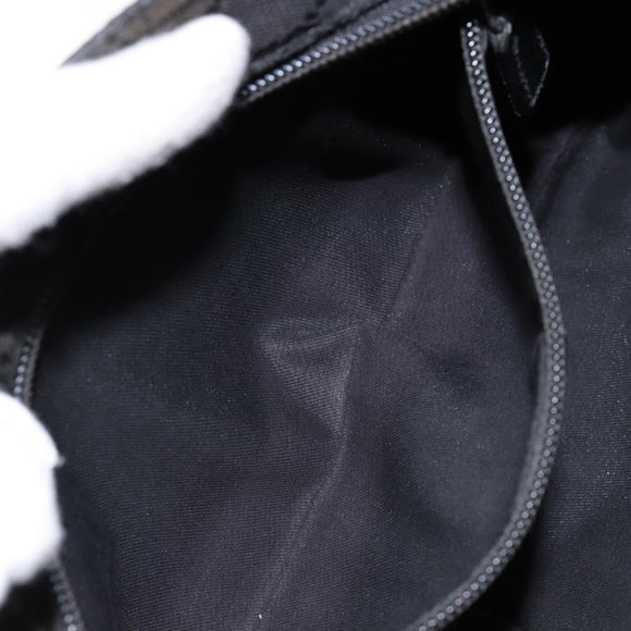 GUCCI GG Canvas Web Sherry Line Shoulder Bag Black Silver 189749 Auth bs28637