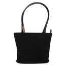 GUCCI Shoulder Bag Suede Black Gold Auth bs28638-1