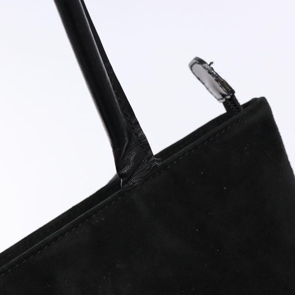 GUCCI Shoulder Bag Suede Black Gold Auth bs28638