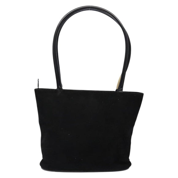 GUCCI Shoulder Bag Suede Black Gold Auth bs28638