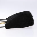 GUCCI Shoulder Bag Suede Black Gold Auth bs28638-4