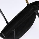 GUCCI Shoulder Bag Suede Black Gold Auth bs28638-6