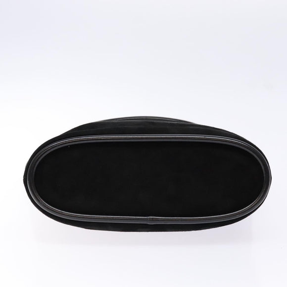 GUCCI Shoulder Bag Suede Black Gold Auth bs28638