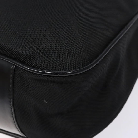 GUCCI Bamboo Shoulder Bag Nylon Black Silver 001 1553 1577 Auth bs28640