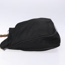 GUCCI Bamboo Shoulder Bag Nylon Black Silver 001 1553 1577 Auth bs28640-4