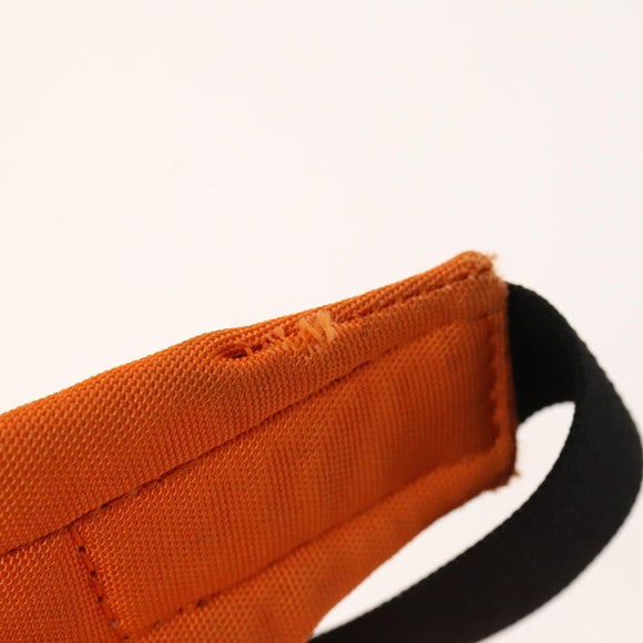 GUCCI Backpack Nylon Leather Orange Black Silver Auth bs28642