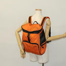 GUCCI Backpack Nylon Leather Orange Black Silver Auth bs28642-26