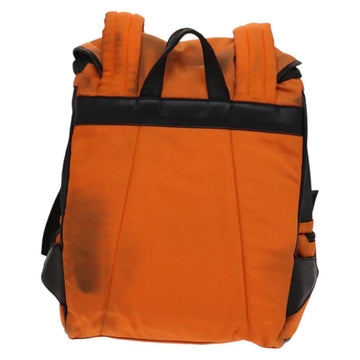 GUCCI Backpack Nylon Leather Orange Black Silver Auth bs28642 - 0