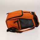 GUCCI Backpack Nylon Leather Orange Black Silver Auth bs28642-3