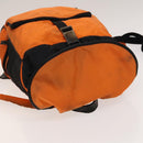 GUCCI Backpack Nylon Leather Orange Black Silver Auth bs28642-6