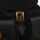 GUCCI Bamboo Backpack Suede Black Gold 003 1998 0016 Auth bs28645-21