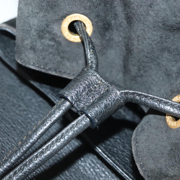 GUCCI Bamboo Backpack Suede Black Gold 003 1998 0016 Auth bs28645