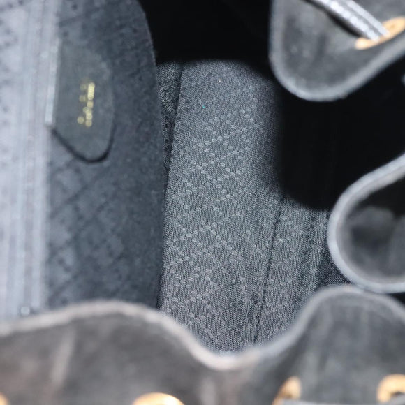 GUCCI Bamboo Backpack Suede Black Gold 003 1998 0016 Auth bs28645