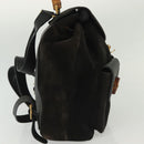 GUCCI Bamboo Backpack Suede Black Gold 003 1998 0016 Auth bs28645-4