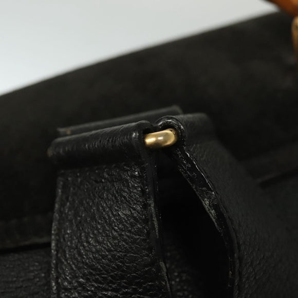 GUCCI Bamboo Backpack Suede Black Gold 003 1998 0016 Auth bs28645