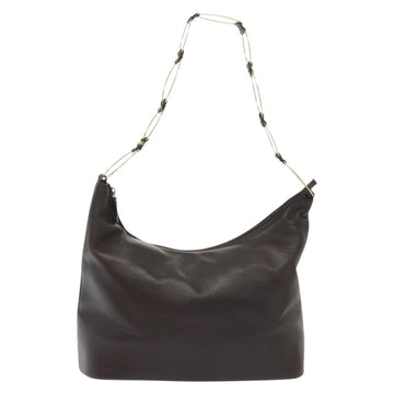 GUCCI Shoulder Bag Leather Brown Gold 001 1998 1805 Auth bs28648