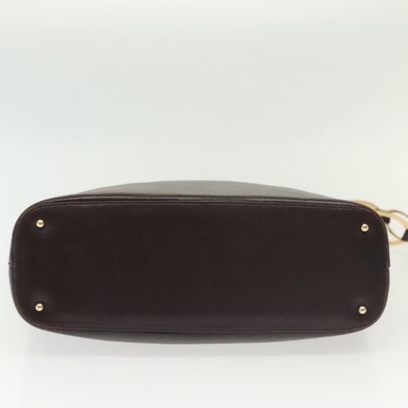 GUCCI Shoulder Bag Leather Brown Gold 001 1998 1805 Auth bs28648