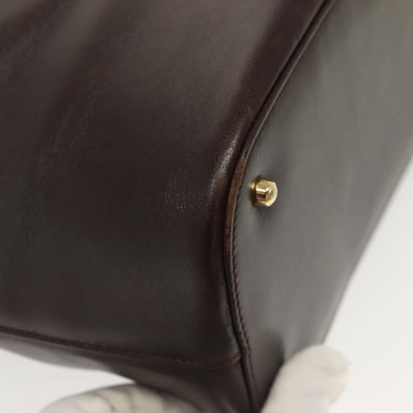 GUCCI Shoulder Bag Leather Brown Gold 001 1998 1805 Auth bs28648