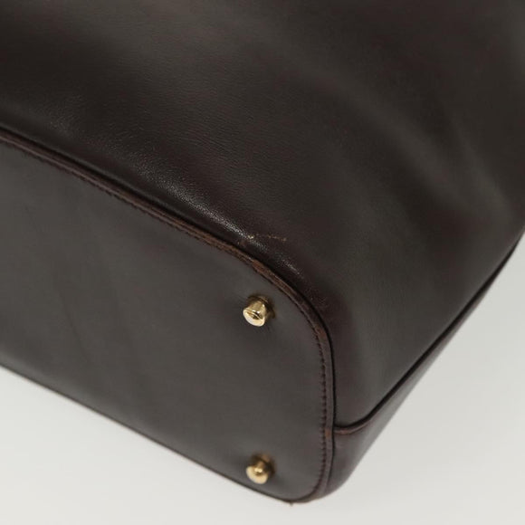 GUCCI Shoulder Bag Leather Brown Gold 001 1998 1805 Auth bs28648