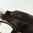 GUCCI Shoulder Bag Leather Brown Gold 001 1998 1805 Auth bs28648-15