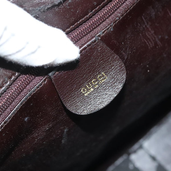 GUCCI Shoulder Bag Leather Brown Gold 001 1998 1805 Auth bs28648
