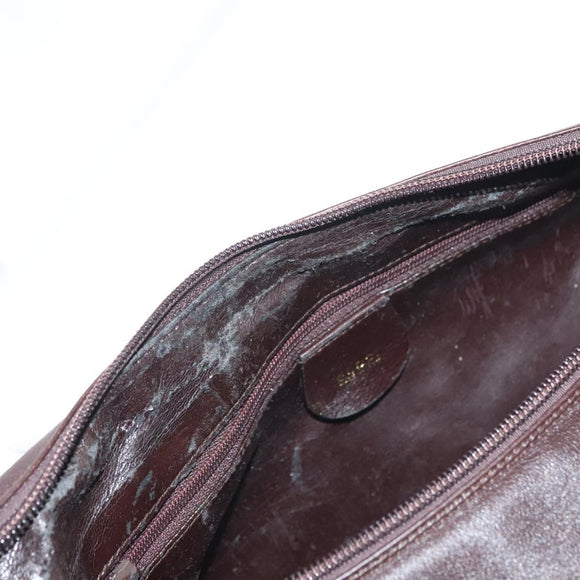 GUCCI Shoulder Bag Leather Brown Gold 001 1998 1805 Auth bs28648