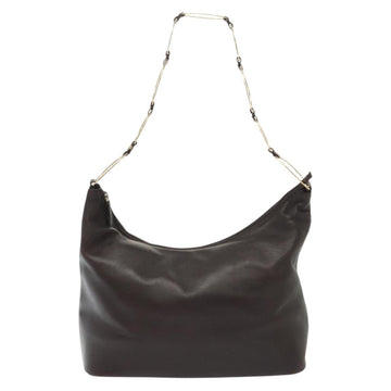 GUCCI Shoulder Bag Leather Brown Gold 001 1998 1805 Auth bs28648 - 0