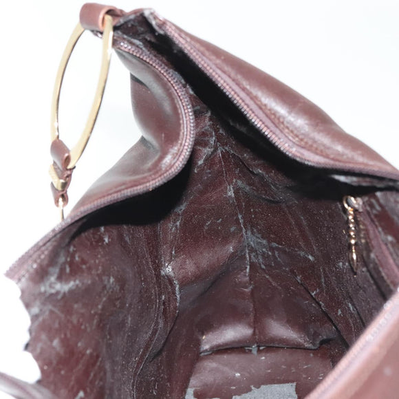 GUCCI Shoulder Bag Leather Brown Gold 001 1998 1805 Auth bs28648