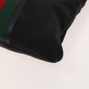 GUCCI Web Sherry Line Shoulder Bag Nylon Black Auth bs28651-8