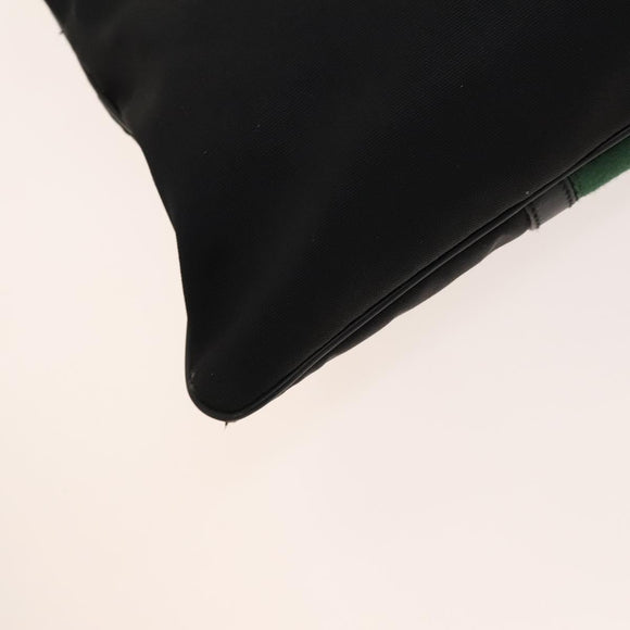 GUCCI Web Sherry Line Shoulder Bag Nylon Black Auth bs28651