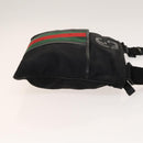 GUCCI Web Sherry Line Shoulder Bag Nylon Black Auth bs28651-3