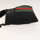 GUCCI Web Sherry Line Shoulder Bag Nylon Black Auth bs28651-4