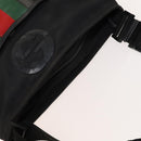 GUCCI Web Sherry Line Shoulder Bag Nylon Black Auth bs28651-6