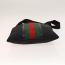 GUCCI Web Sherry Line Shoulder Bag Nylon Black Auth bs28651-5