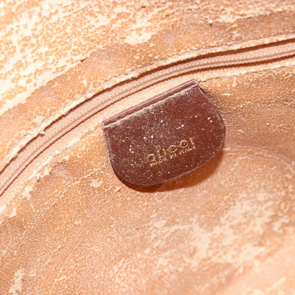 GUCCI Bamboo Hand Bag Leather Brown Gold 001 1705 1638 Auth bs28654