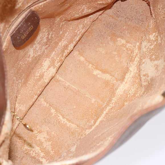 GUCCI Bamboo Hand Bag Leather Brown Gold 001 1705 1638 Auth bs28654