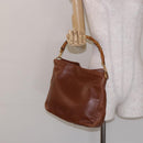 GUCCI Bamboo Hand Bag Leather Brown Gold 001 1705 1638 Auth bs28654-20
