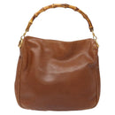 GUCCI Bamboo Hand Bag Leather Brown Gold 001 1705 1638 Auth bs28654-3