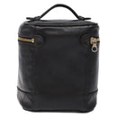 CHANEL Bicolore Vanity Hand Bag Lamb Skin Black Gold CC Auth bs28655-3