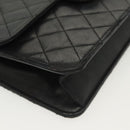 CHANEL Matelasse Chain Shoulder Bag Lamb Skin Black Gold CC Auth bs28656-8